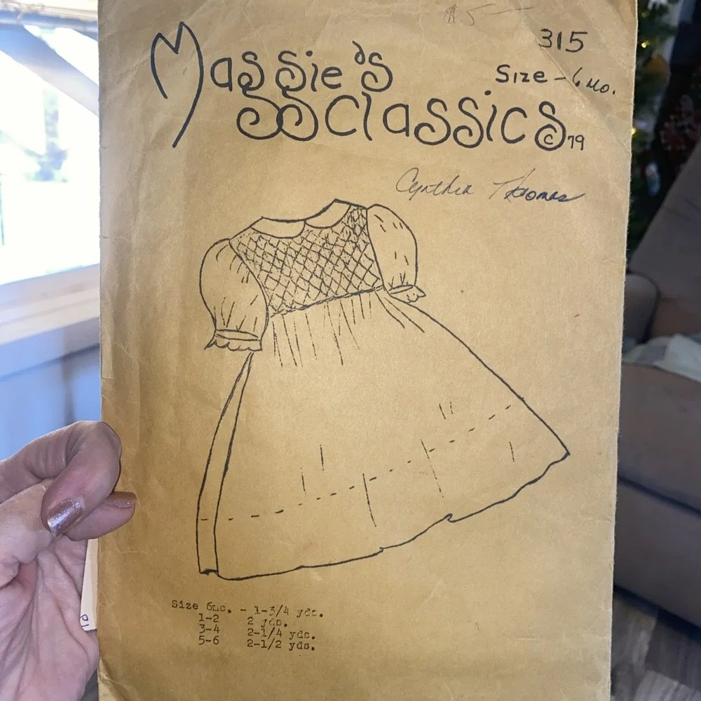 1979 Vintage Smocked Maggie’s Classics 315 Dress Pattern Size 6 Month Cut